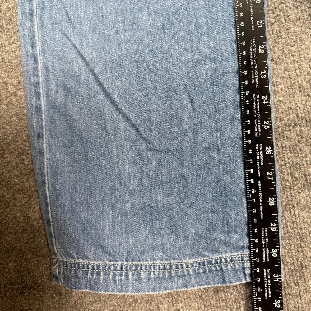Cello Cargo Wide Leg Jeans Womens 13 Light Wash High Rise Carpenter Denim 31x31